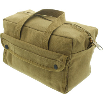 Armyu Heavy Duty Small Tool Bag Tactical Cotton Canvas Mechanics Bag 11 X 7 X 6 Coyote Brass Zipper