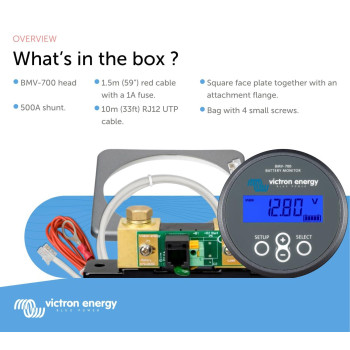 Victron Energy Bmv700 Battery Monitor With Shunt Display 6595 Vdc Grey