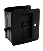 Designers Impressions Matte Black Pocket Door Privacy Lock 53850