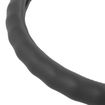 Bdk Sw899Lk Black Leather Car Steering Wheel Cover Large Size 155 To 16 Inch Easy Installation