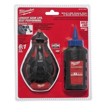 Milwaukee Electric Tool 48223982 100 Ft Bold Line Chalk Reel And Refill