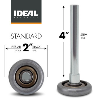 Ideal Security Sk7171 Garage Door Rollers 2 Inch Wheels With 10 Ballbearings 4 Inch Stem 10 Pack Durable Steel