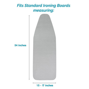 Polder Standard Ironing Board Cover Stain Resistant Water Repellent 54 X 1517 Inch 100 Cotton Cover With 4Mm Pad And Bunge