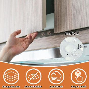 Shintop Furniture Bumpers Clear Adhesive Bumper Pads Surface Protection For Wall And Wooden Floor Come With 100Pcs Hemispheri