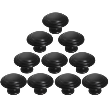 Gobrico 10 Pack Black Bifold Kitchen Cupboard Knobs Round Cabinet Drawer Pulls Handles 138 Diameter Zinc Alloy Material