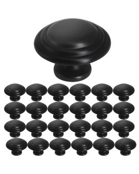 Gobrico 138 Black Kitchen Bifold Cabinet Knobs Round Shape Handles Pulls For Drawer Kitchen Bathroom 25Pack