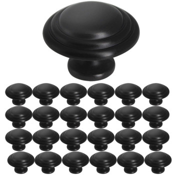 Gobrico 138 Black Kitchen Bifold Cabinet Knobs Round Shape Handles Pulls For Drawer Kitchen Bathroom 25Pack