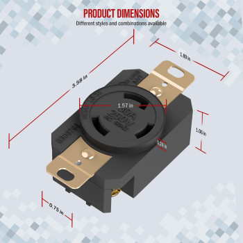 Enerlites Nema L630R Flush Mounting Locking Receptacle For Generator Twist Lock Outlet 30 Amp 250 Volt 2 Pole 3 Wire Groun