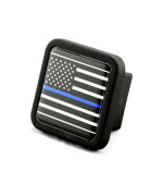 Everhitch Reflective Us Usa Flag Trailer Hitch Cover Tube Plug Insert Fits 2 Receivers Black White Flag With Thin Blue Lin