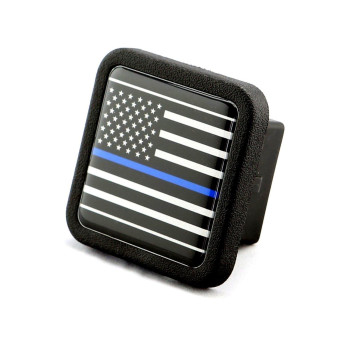 Everhitch Reflective Us Usa Flag Trailer Hitch Cover Tube Plug Insert Fits 2 Receivers Black White Flag With Thin Blue Lin