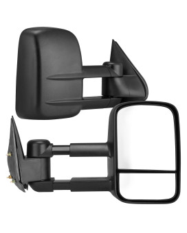 Towing Mirrors For 8898 Chevy Gmc Ck 1500 2500 3500 Pickup Pair Set Manual Extendable Side Mirrors