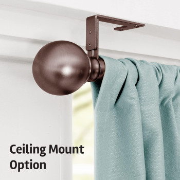 Maytex Smart Measuring Easy Install Drapery Window Rod Ball Finial 48 To 120 In Oil Rubbed Bronze