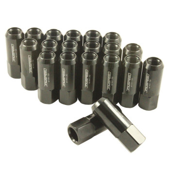 Jdmspeed New Black 20Pcs 14X15Mm 60Mm Extended Forged Aluminum Tuner Racing Lug Nut