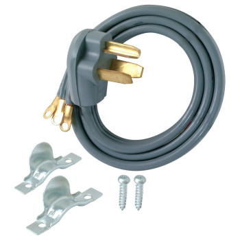 Eastman 61252 3Prong Electric Dryer Cord 30 Amps 10 Ft Length Grey