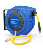 Goodyear Air Hose Reel Retractable 38 Inch X 50 Foot Hybrid Polymer Hose Max 300Psi Commerical Polypropylene Construction