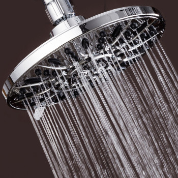 Aquadance Chrome High Pressure 6Setting 7 Rainfall Shower Head Tested To Meet Us Quality Standards Angleadjustable With