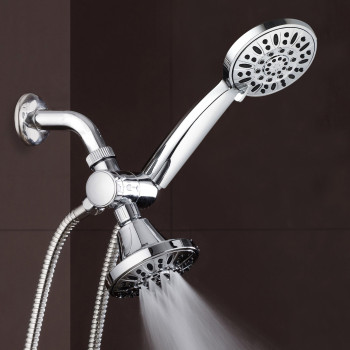 Aquadance Total Chrome Premium High Pressure 48Setting 3Way Combo For The Best Of Both Worlds Enjoy Luxurious 6Setting Rain