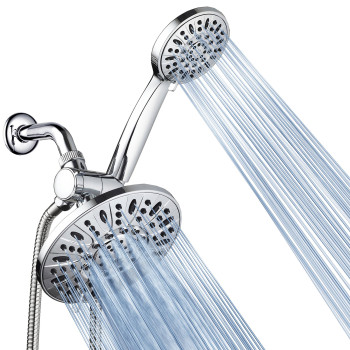 Aquadance 7 Premium High Pressure 3Way Rainfall Combo For The Best Of Both Worlds Enjoy Luxurious Rain Showerhead And 6Set