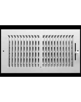 Hvac Premium 14 X 10 2Wayvertical Air Supply Grille Vent Cover Diffuser Flat Stamped Face White Outer Dimensions