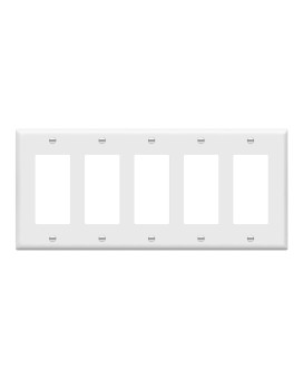 Enerlites Decorator Light Switch Or Receptacle Outlet Wall Plate Gloss Finish Size 5Gang 450 X 1003 Polycarbonate Therm