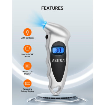 Astroai Tire Pressure Gauge Digital 0150Psi Accurate In 01 Increments 4 Units Stocking Stuffers For Car Truck Bicycle With