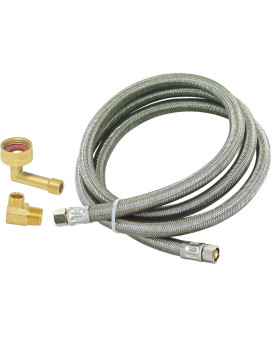 Eastman Dishwasher Installation Kit 8 Foot Supply Line With 38 Inch Compression Ends 38 Inch Mip Elbow And 34 Inch Fht Elbo