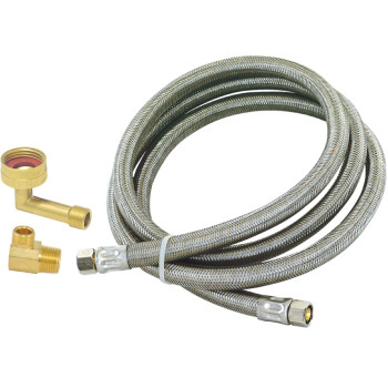 Eastman Dishwasher Installation Kit 8 Foot Supply Line With 38 Inch Compression Ends 38 Inch Mip Elbow And 34 Inch Fht Elbo