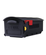 Gibraltar Mailboxes Patriot Large Capacity Rustproof Plastic Black Postmount Mailbox Gmb515B01