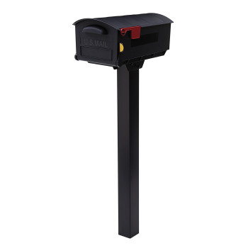 Gibraltar Mailboxes Patriot Large Capacity Rustproof Plastic Black Postmount Mailbox Gmb515B01