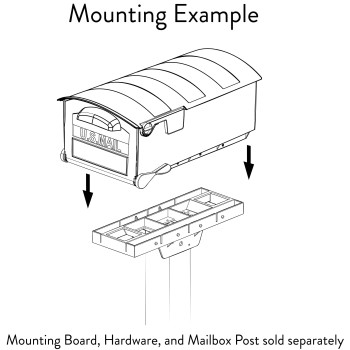 Gibraltar Mailboxes Patriot Large Capacity Rustproof Plastic Black Postmount Mailbox Gmb515B01