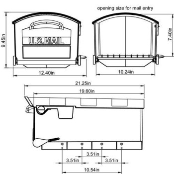 Gibraltar Mailboxes Patriot Large Capacity Rustproof Plastic Black Postmount Mailbox Gmb515B01