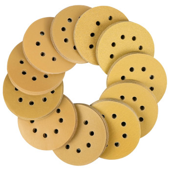 Lotfancy Sanding Disc 5 Inch 8 Hole 110Pcs 60 80 120 150 180 220 320 400 600 800 1000 Grit Sandpaper Assortment Hook And Loop