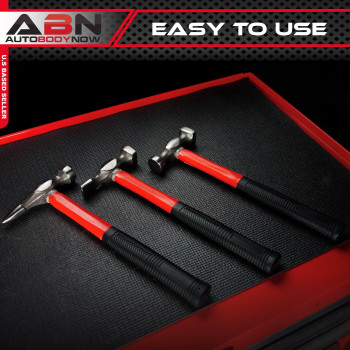 Abn Auto Body Shaping And Forming Repair 7Piece Kit Fender Roller Fixer Dent Remover Tool Set With Hammer And Dolly