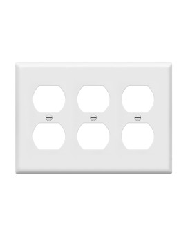 Enerlites Duplex Receptacle Outlet Wall Plate Size 3Gang 450 X 638 Polycarbonate Thermoplastic 8823W White