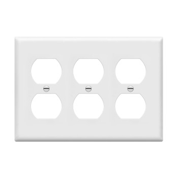 Enerlites Duplex Receptacle Outlet Wall Plate Size 3Gang 450 X 638 Polycarbonate Thermoplastic 8823W White