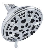 Aquadance High Pressure 6Setting Large 5Inch Shower Head With Full Chrome Finish Tested To Meet Us Quality Standards Angle