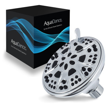 Aquadance High Pressure 6Setting Large 5Inch Shower Head With Full Chrome Finish Tested To Meet Us Quality Standards Angle