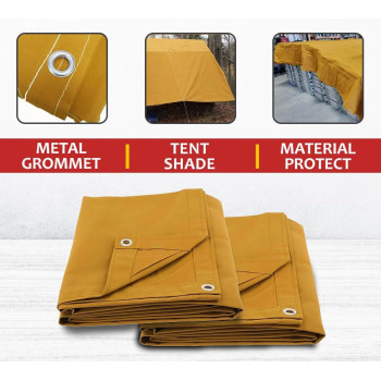 Mytee Products 6 X 8 Tan Canvas Tarp 12Oz Heavy Duty Water Resistant