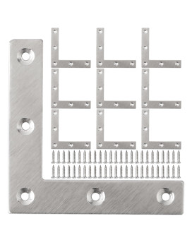 Alise L Flat Brackets Corner Bracket Corner Brace Mending Plate Repair 80Mm X 80Mm Stainless Steel Flat Braces For Wood Tables