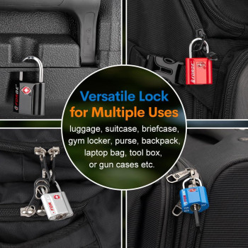 Forge 1X1 Small Size Tsa Approved Luggage Locks Key Locks For Travel Ultra Secure Dimple Key Travel Locks Alloy Body Lugga