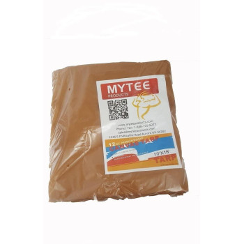 Mytee Products 12 X 20 Tan Canvas Tarp 12Oz Heavy Duty Water Resistant