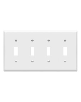 Enerlites Quad Light Switch Wall Plate Standard Size 4Gang 450 X 819 Unbreakable Polycarbonate Thermoplastic 8814W W