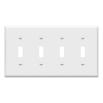 Enerlites Quad Light Switch Wall Plate Standard Size 4Gang 450 X 819 Unbreakable Polycarbonate Thermoplastic 8814W W