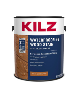 Kilz Waterproofing Wood Stain Exterior Semitransparent Cedar 1 Gallon