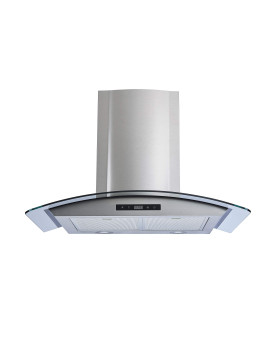 Winflo 30 In Convertible Stainless Steelglass Wall Mount Range Hood With Mesh Filters And Touch Sensor Control