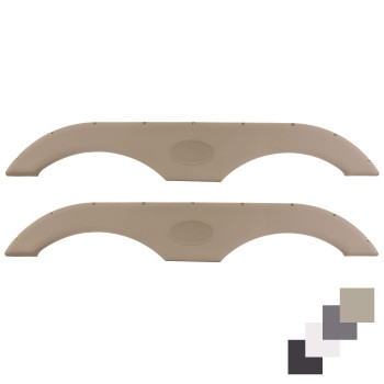 Pair Of Recpro Tandem Trailer Fender Skirt In Tan For Rvs Campers And Trailers Made In Usa