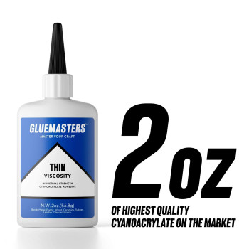 Glue Masters 2 Oz Thin Viscosity Shoe Wood Adhesive General Home Repair Tool For Glass Plastic Rubber Metal More