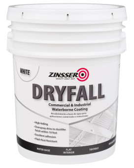 Zinsser 293234 Dryfall Commercial Industrial Waterborne Coating 5 Gallon Flat White