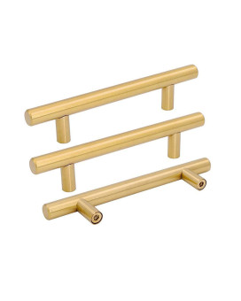 Goldenwarm 25 Pack Kitchen Cabinet Handles Brushed Brass Dresser Drawer Hardware Pulls 334In96Mm Gold Handles For Dresser