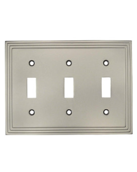 Cosmas 25037Sn Satin Nickel Triple Toggle Switchplate Wall Switch Plate Cover